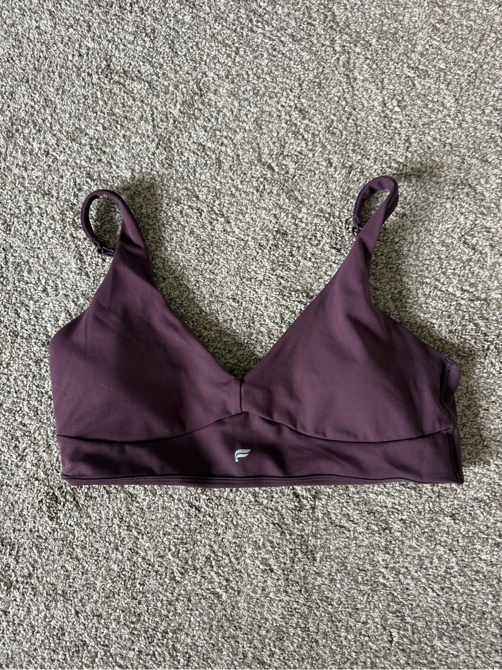 Fabletics Deep Plum V-Neck Bralette Sports Bra
